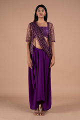 Purple Satin Saree Gown850 video